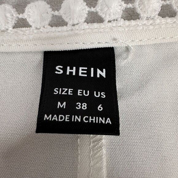 Elegant Shein White Maxi Gown With Lace Trim And V-Neckline - Size M - Picture 5 of 7